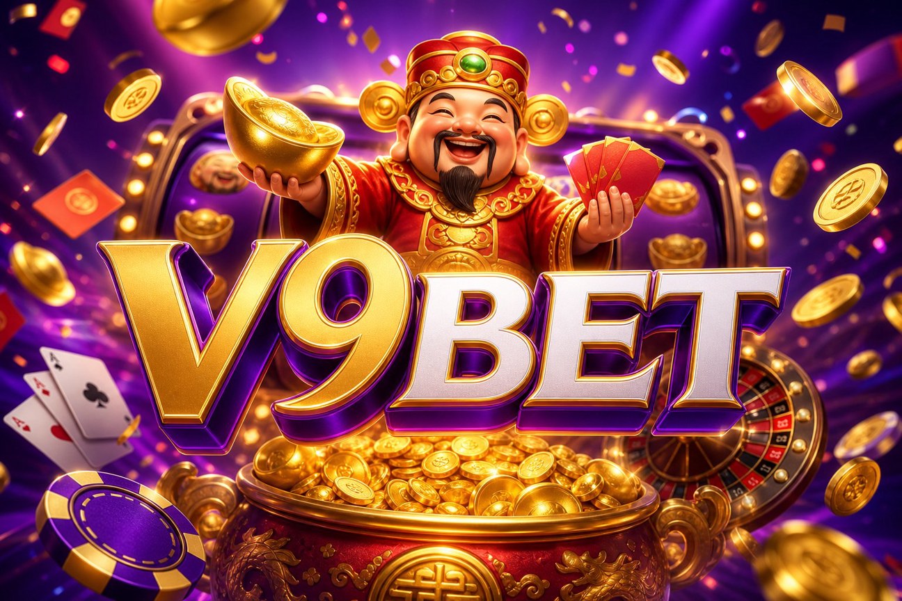 Giao diện trò chơi quay số Fortune Dragon trên V9BET với ưu đãi đăng ký nhận quà 2026