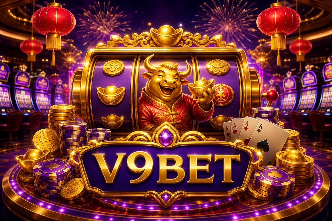 Fortune Tiger V9BET với biểu tượng hổ vàng, giao diện săn thưởng điểm danh hằng ngày và đặc quyền VIP 2026